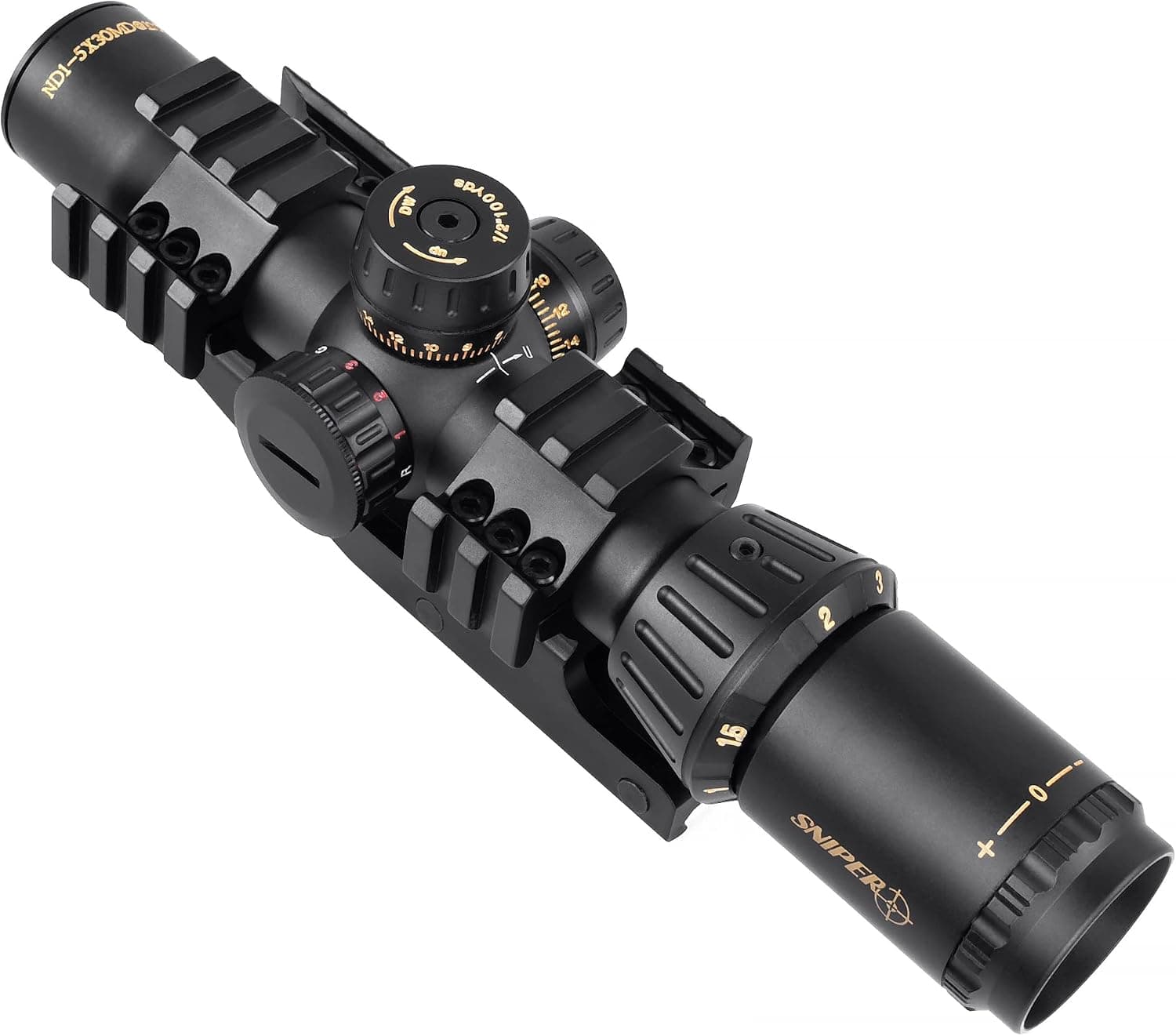 FSI 1-5x30 LPVO Rifle Scope SFP Illuminated Reticle with Mount 30mm Tube (Mil Dot)