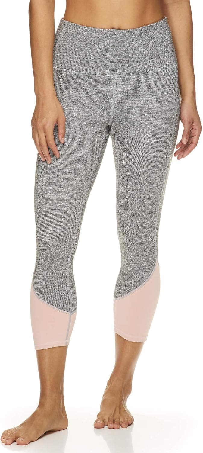 Gaiam Women's High Waisted Capri Yoga Pants - High Rise Compression Workout Leggings - Athletic Gym Tight