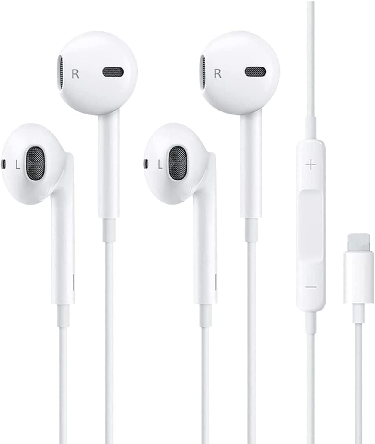 2 Pack iPhone Light^ing Wired Earbuds Headphones Earphone Built-in Microphone & Volume Control Compatible with iPhone 14/13/12/11 Pro Max Xs/XR/X/7/8 Plus…