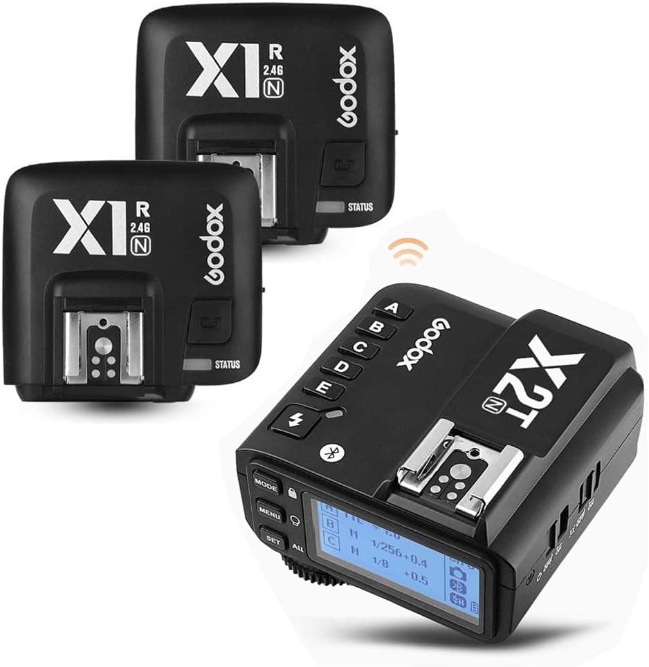 Godox X2T-N 2.4G TTL Wireless Flash Trigger with 2* X1R-N Controller Receiver Compatible for Nikon,i-TTL,Bluetooth Connect Smartphone APP Control,Compatible with 600EX-RT/580EXII