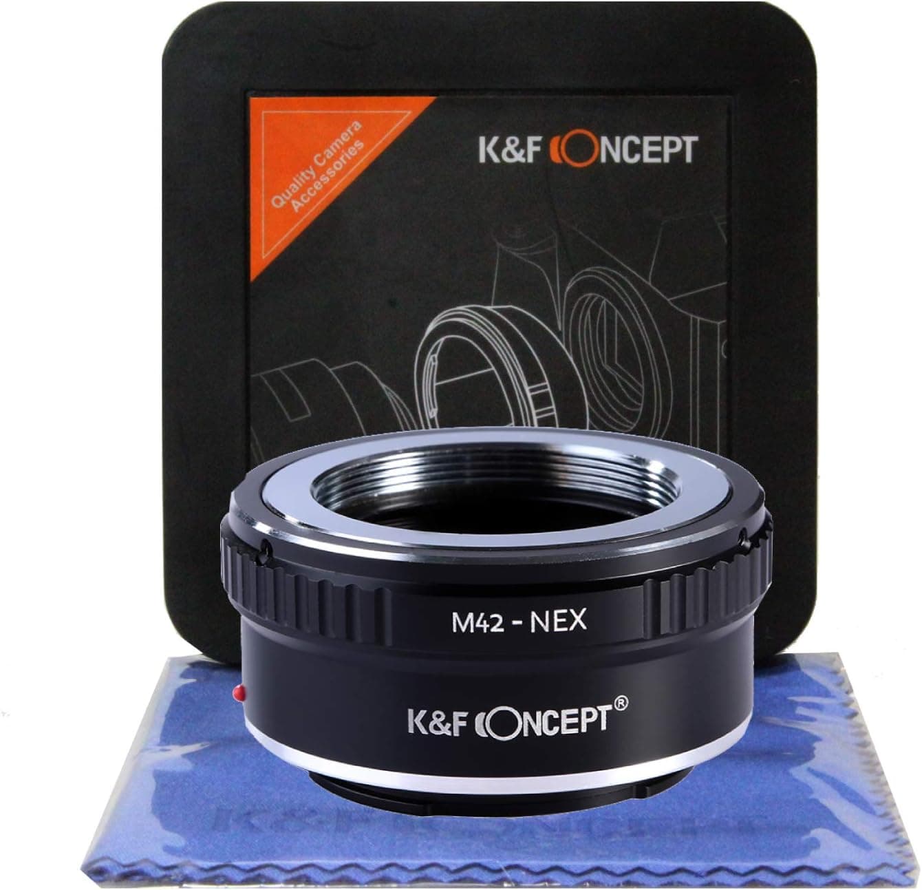 K&F Concept M42 to Sony E Mount Adapter M42 to NEX a7S a7II a7SII a7RII M42-NEX a7S a7II a7SII a7RII Sony NEX Lens Mount Adapter with Hard Plastic Travel Case and Cleaning Cloth M42 - Sony E Mount