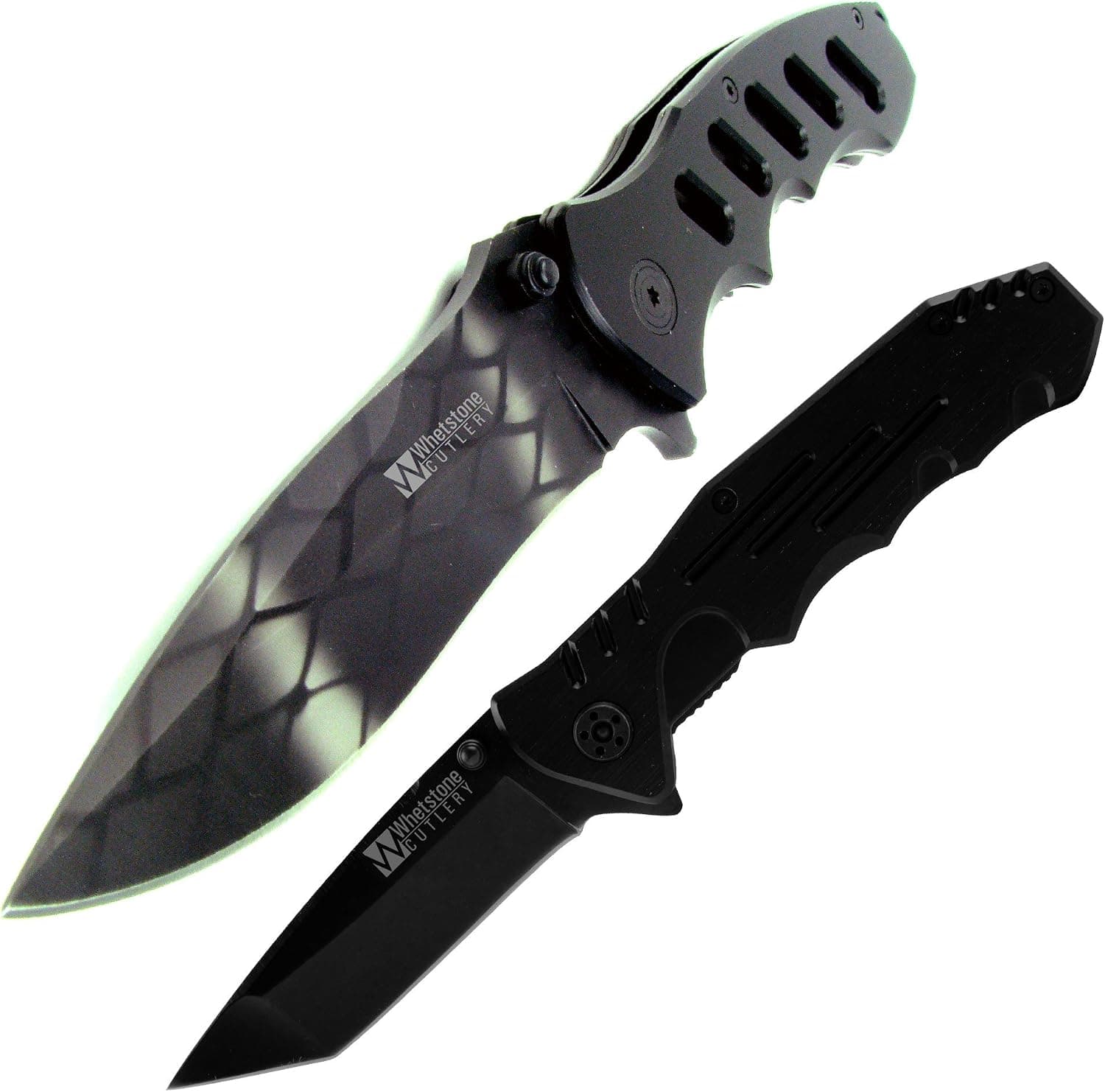 Whetstone Cutlery The Extreme Tactical Folding Pocket Knife Set, Black