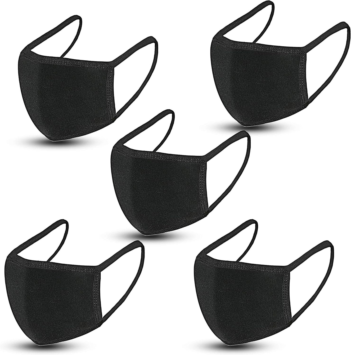 NiUB5 Face Masks, Face Mask Unisex Dust Cotton , Washable, Reusable Cotton Fabric Dust Masks 5 Pack