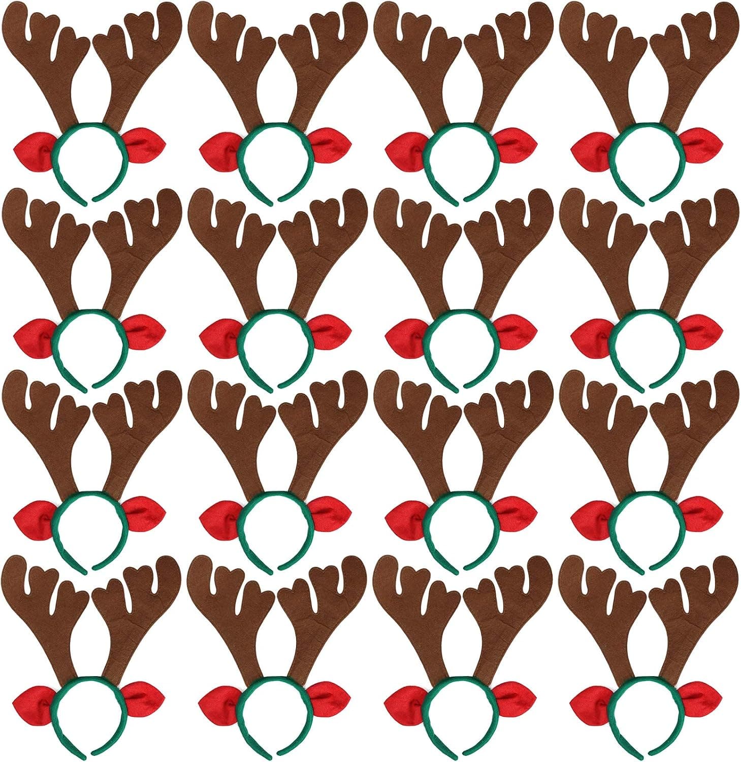 Max Fun 16Pcs Christmas Reindeer Antlers Headband Deer for Christmas Holiday Kid's Party Favors