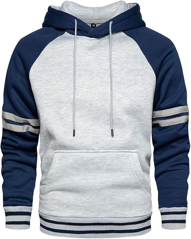 TOLOER Pullover Hoodie Men Blend Fleece Long Sleeve Sweatshirt with Kanga Pockets