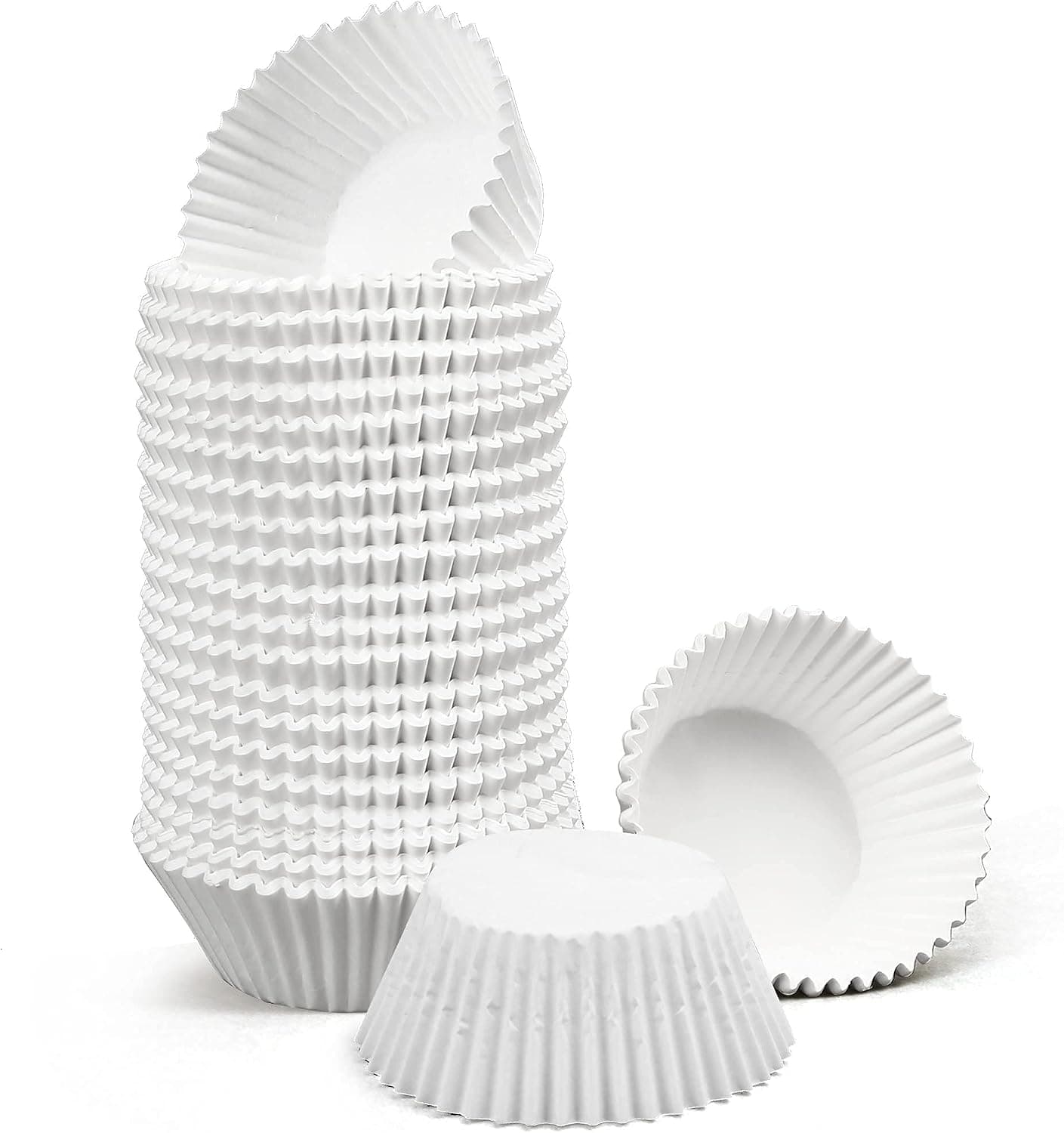 LotFancy White Cupcake Liners, 500pc Standard Size Cupcake Wrappers, Greaseproof Paper Baking Cups for Birthday, Holidays, No Smell, Bottom 1.97 inch Width