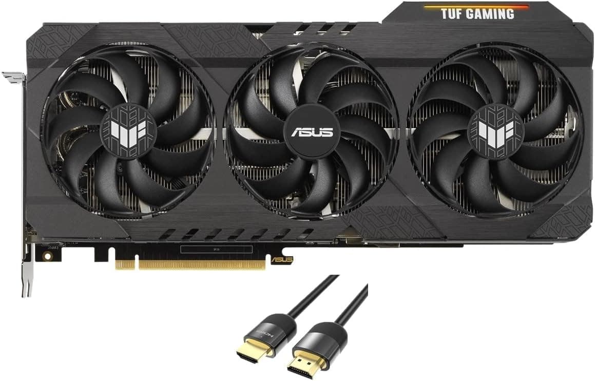 ASUS TUF Gaming GeForce RTX 3080 Non-LHR Version Graphics Card 10GB 320-Bit GDDR6X PCI Express 4.0 2X HDMI 2.1 3X DisplayPort 1.4a w/Mytrix_HDMI 2.1 Cable(4k@120Hz/8K@60Hz) - OEM Package (Renewed)