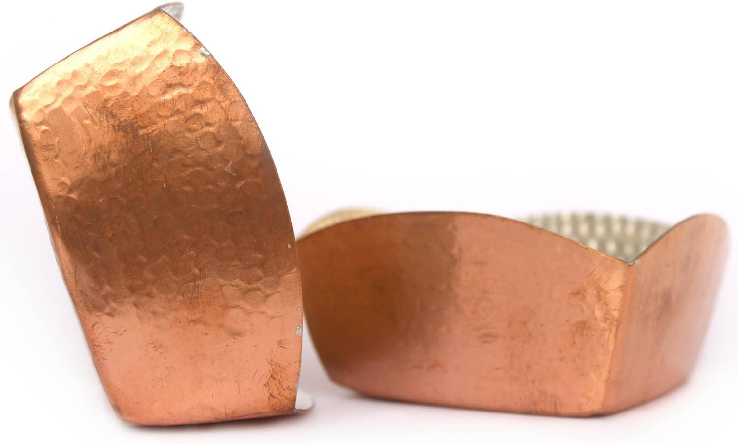 De Kulture Hand Hammered Vintage Pure Copper Square Serving Cereal Bowl Set, Ideal For Kitchen & Dining Table Decoration, 3.5X1.5 (DH) Inches, Set of 2