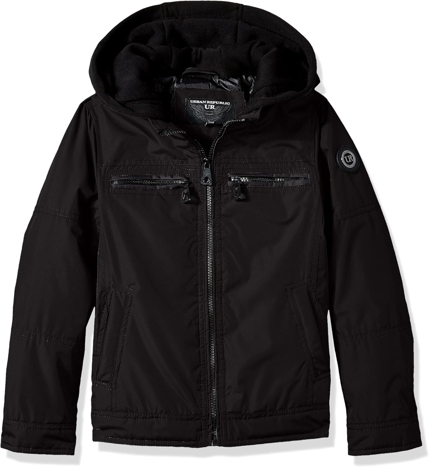 URBAN REPUBLIC Boys' Ballistic Jacket Melange Sleeve