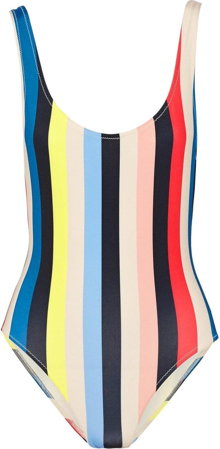 MiYang Women's Sexy Crewneck One Piece Beachwear Bikini Monokini Swimsuit Rainbow Stripe XS (US 0-2)