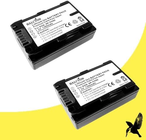 Two Halcyon 1300 mAH Lithium Ion Replacement Battery for Sony Cyber-Shot DSC-HX200V 18.2 MP Digital SLR Camera and Sony NP-FH50