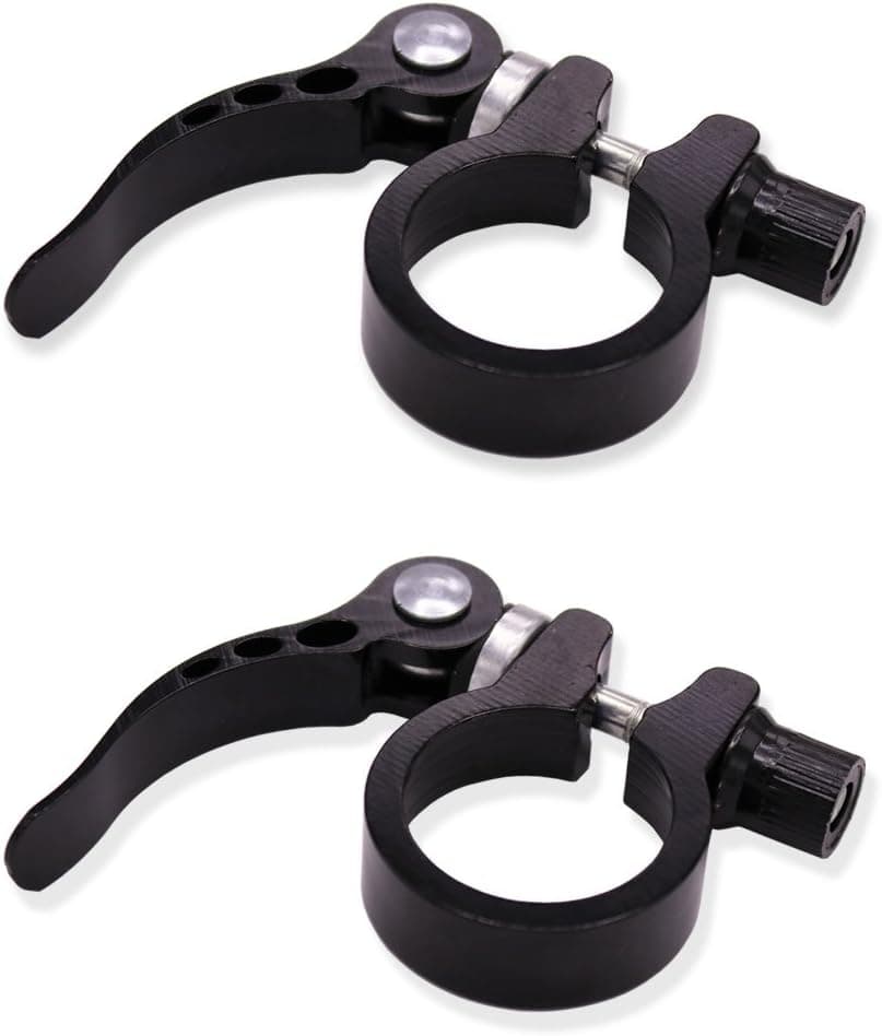Labewin Bike Bicycle Quick Release Seatpost Clamp 31.8mm 34.9mm MTB Bike Road Bike Aluminium Alloy Seatpost Clamp Tube Clip(2pcs)