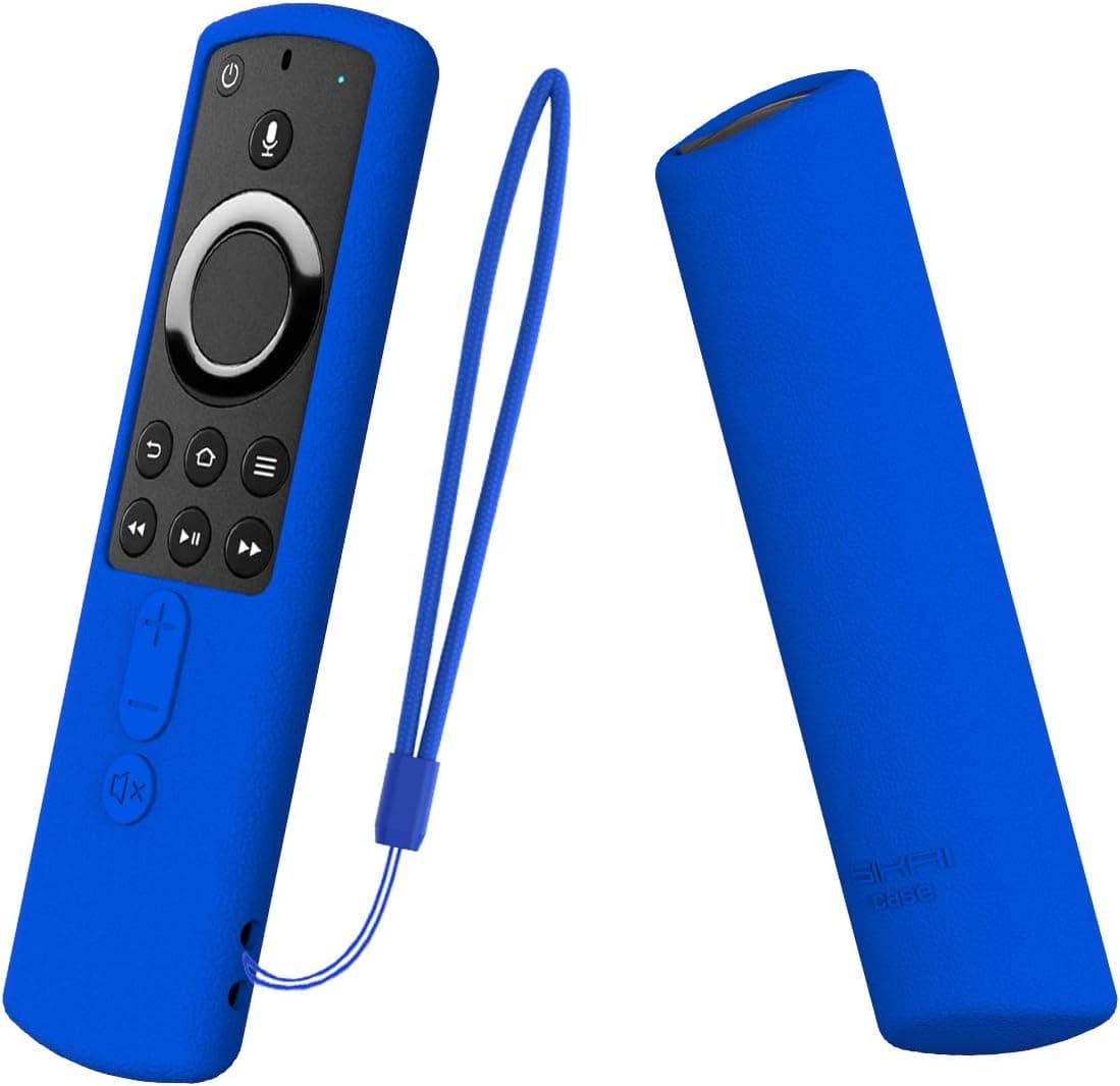 SIKAI Remote Case for 5.6 inch Fire TV Stick 4K Remote Skin-Friendly Shockproof Silicone Cover Compatible with Fire TV Stick 4K All-New Alexa Voice Remote Anti-Lost with Loop (Blue)