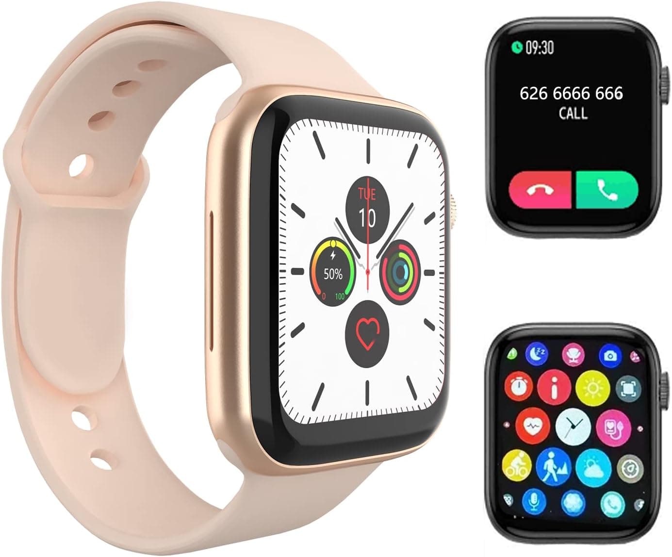Smart Watch for Women (Call/Message/Recevie Text), 2.0" Fitness Tracker for Android and iOS Phones with Ai Voice Control, Heart Rate Sleep Tracking, Blood Oxygen, IP68 Waterproof Fitness Watch(Gold)