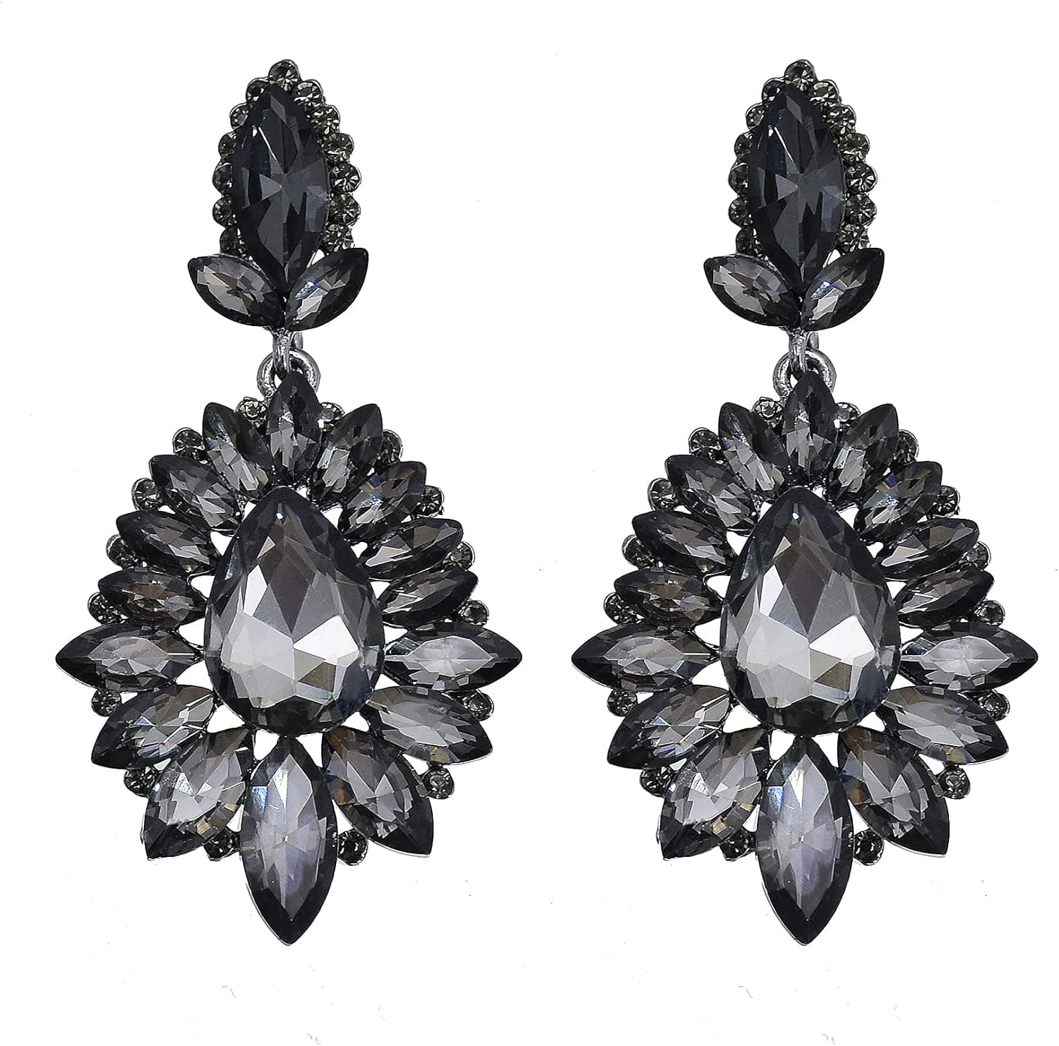 idealway Crystal Rhinestone Dangle Earrings For Women Wedding Jewelry Luxury Chandelier Drop Earring