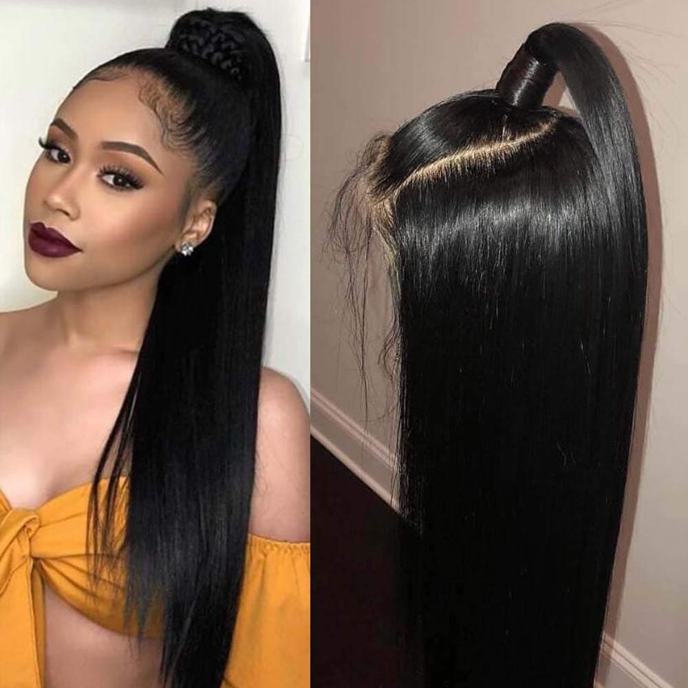 ALLRUN Human Hair Lace Closure Wig 4×4 Lace Closure Wig