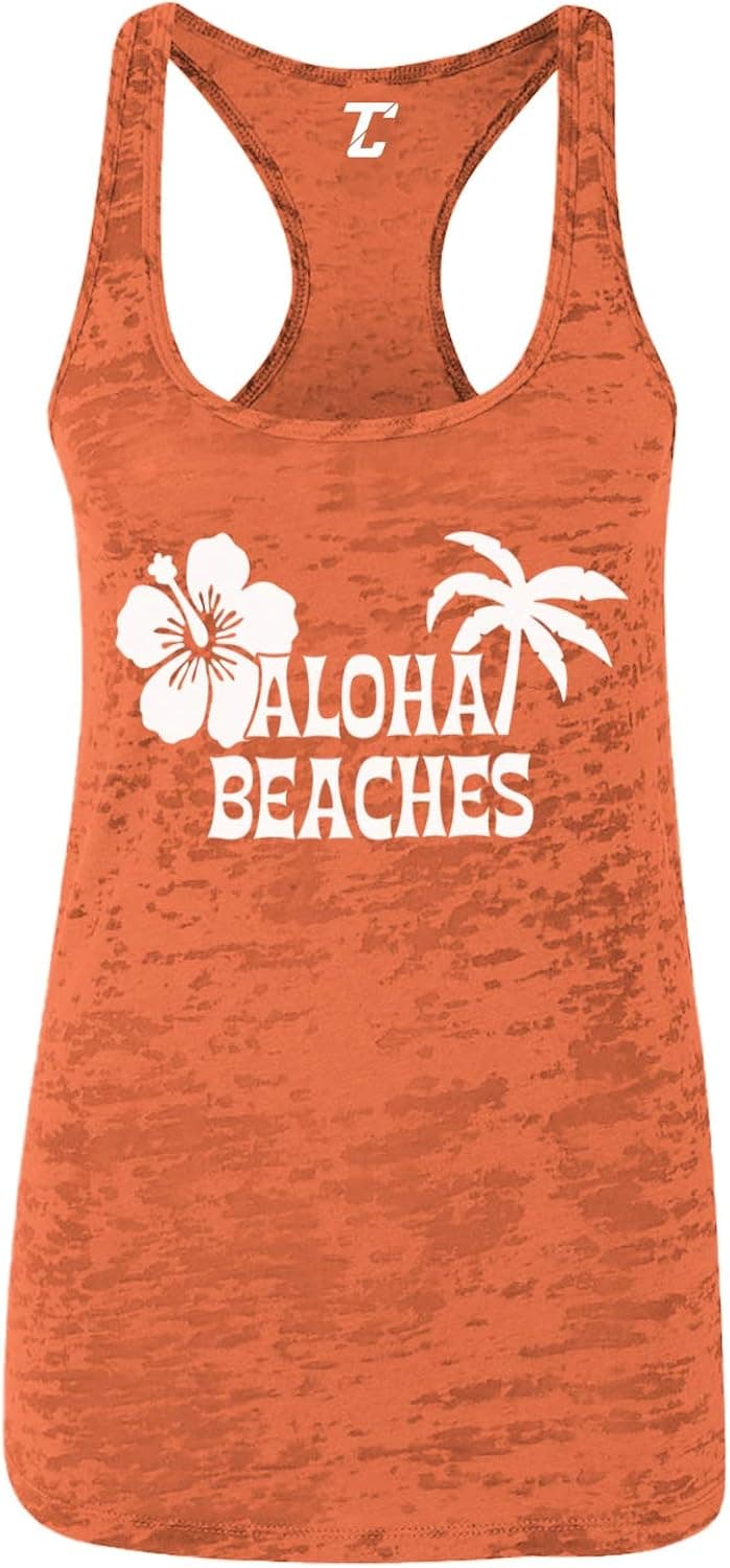 Aloha Beaches - Tropical Paradise Hawaii Women's Racerback Tank Top