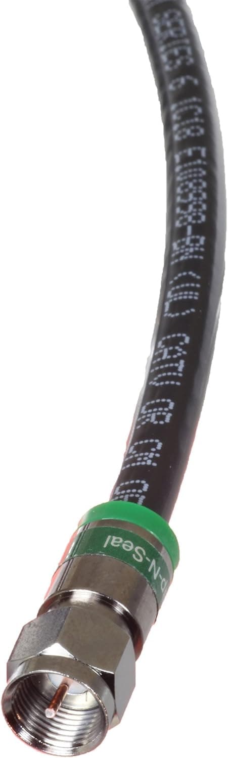 Blue Jeans Cable RG-6 CATV Coaxial Cable, 8 Foot, Black - Assembled in USA