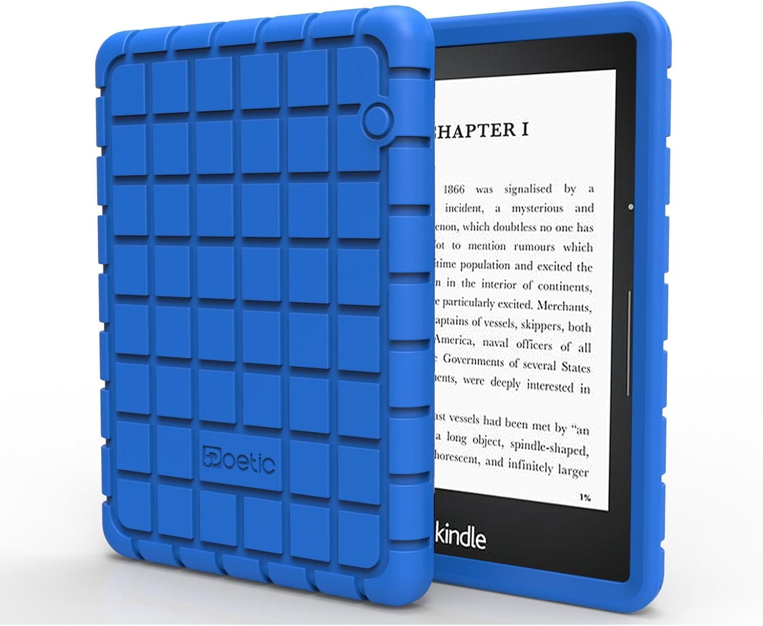 Kindle Voyage Case - Poetic Kindle Voyage Case [GraphGRIP Series] - [Lightweight] [Grip] Protective Silicone Case for Amazon Kindle Voyage Blue (3 Year Manufacturer Warranty from Poetic)