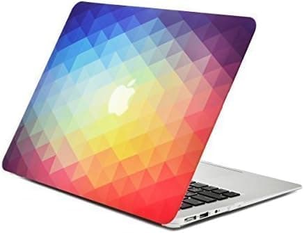 Unik Case Rainbow Gradient Ombre Triangular Galore Graphic Ultra Slim Light Weight Matte Rubberized Hard Case Cover for MacBook Air 13" 13-Inch Model: A1369 and A1466
