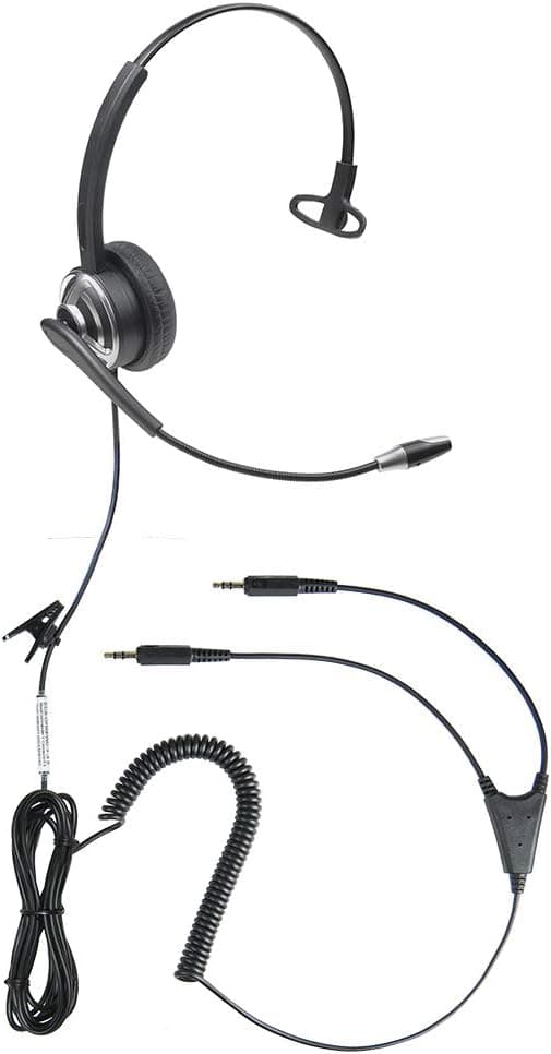 ECS WordCommander, 3.5mm Voice Recognition Headset, Dual Plug Headphones for Dictation