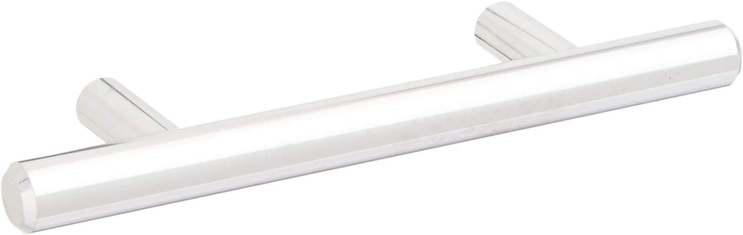 Cosmas 305-030CH Polished Chrome Cabinet Hardware Euro Style Bar Handle Pull - 3" Hole Centers, 5-3/8" Overall Length