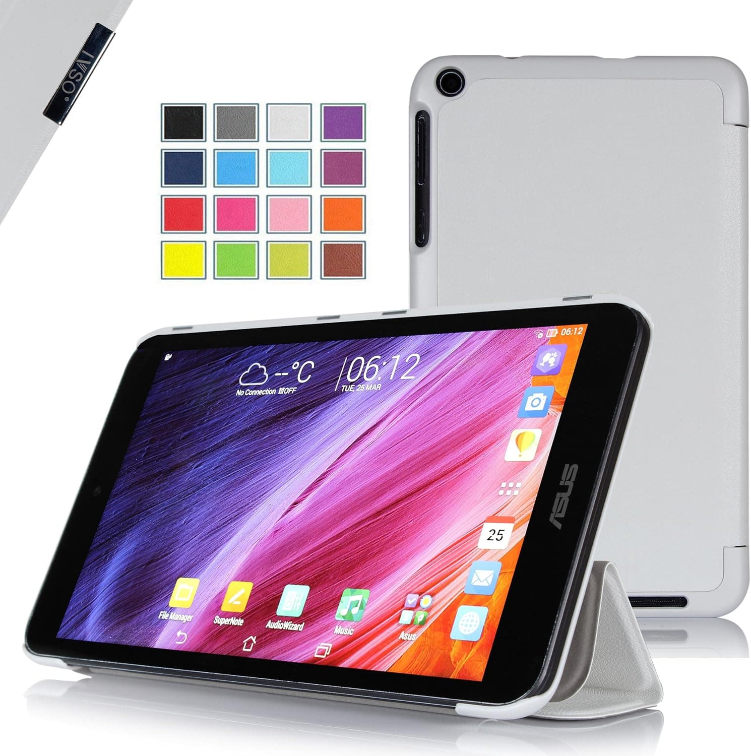 IVSO ASUS MeMO Pad 8 ME181C Ultra Lightweight Slim Smart Cover Case with Auto Sleep/Wake Function--will only fit ASUS MeMO Pad 8 ME181C Tablet (White)