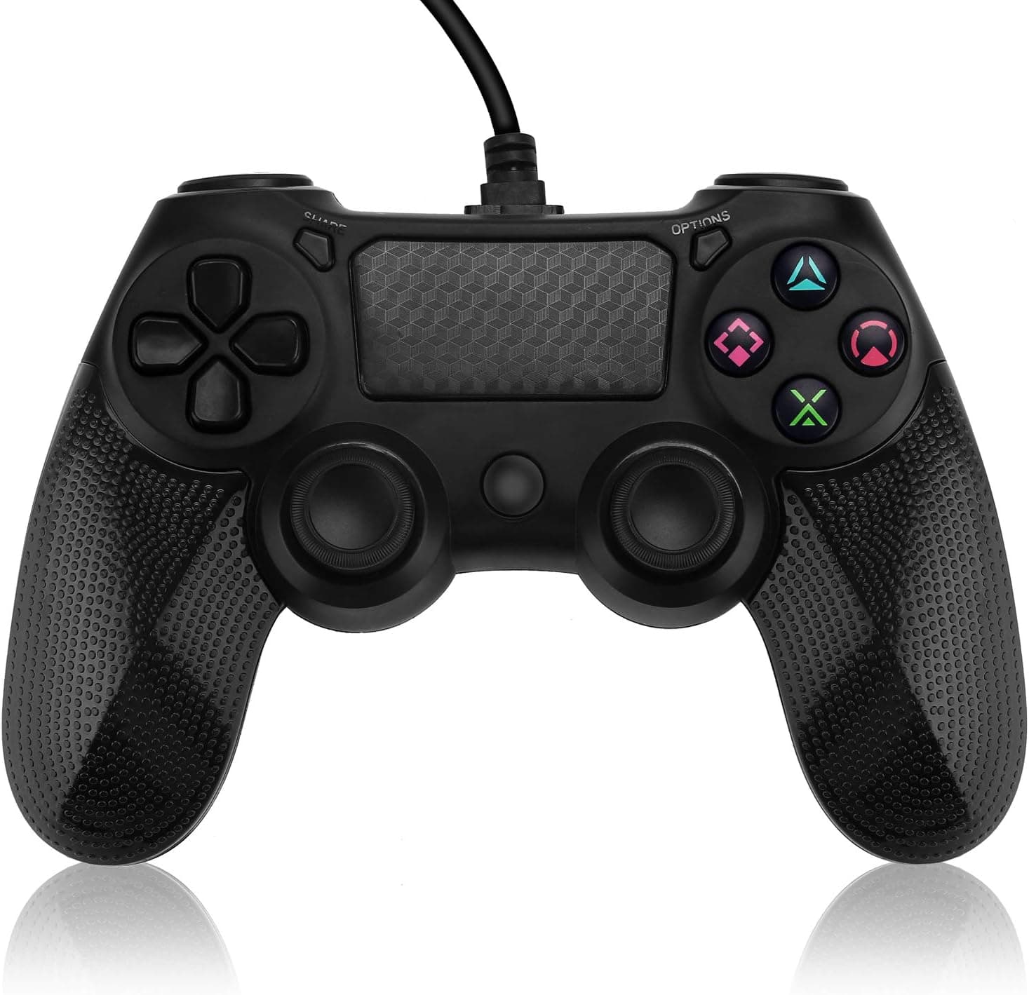 JIULONG Wired PS4 Controller, USB Wired Gamepad Game Controller for Playstation 4 / PS4 Slim / PS4 Pro/PC Playstation 3, Cable Length 6.5ft (Black)