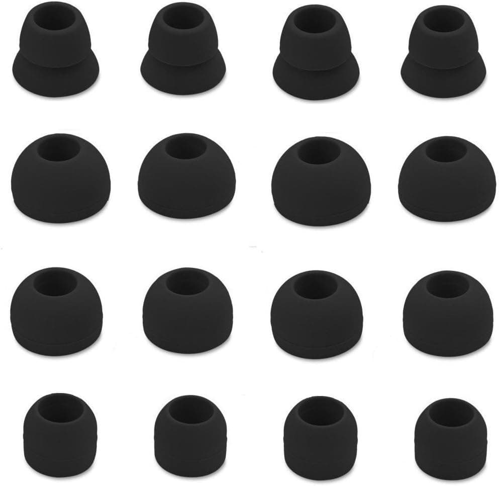 16 Pieces Replacement Earpads Eartips Earbuds Eargels for Powerbeats 1, Powerbeats 2, Powerbeats 3, Beats Wireless Stereo Earphones by Dr. Dre, (Black)