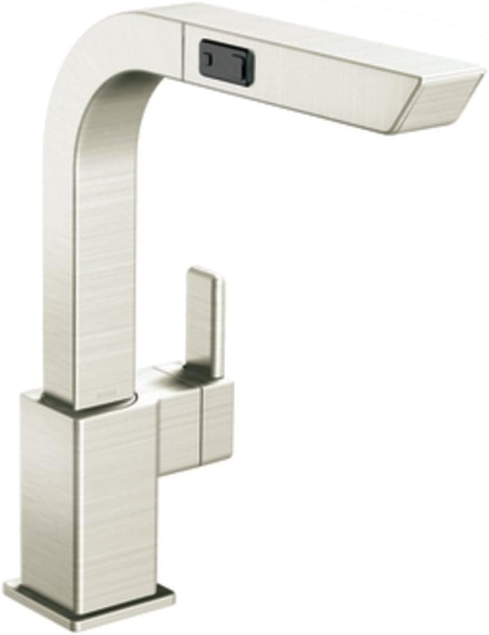 Moen 7597CSL 90-Degree One-Handle High Arc Pullout Kitchen Faucet, Classic Stainless (Not CA/VT Compliant)