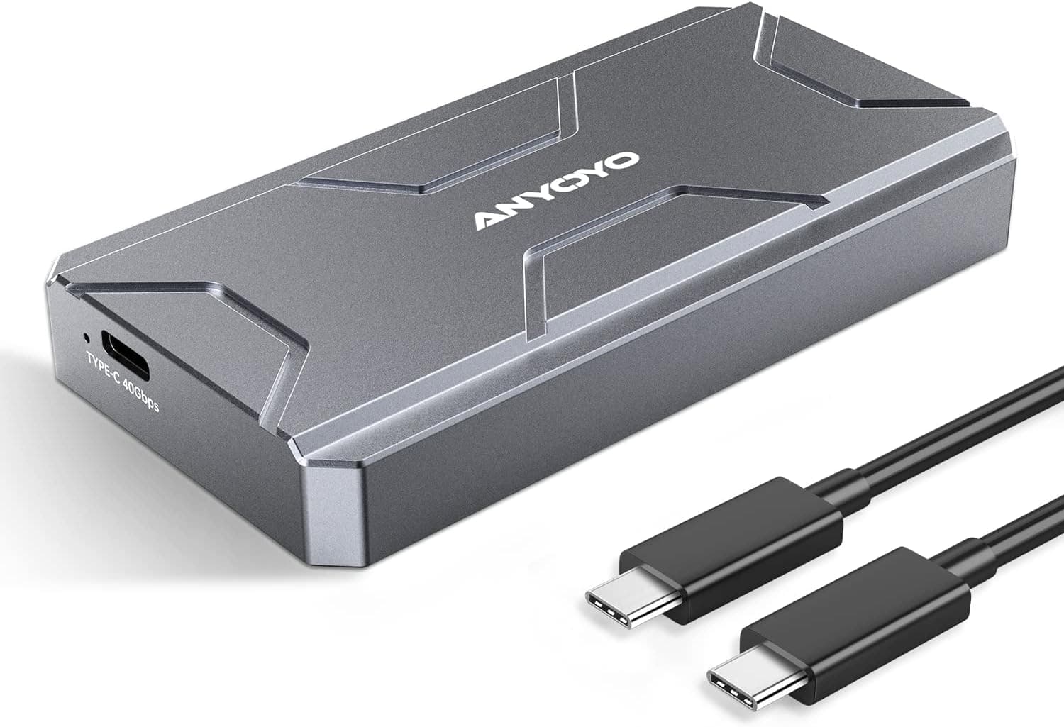 ANYOYO 40Gbps M.2 Enclosure, NVMe SSD Enclosure PCIe NVMe to USB C SSD Enclosure, Aluminum NVMe Enclosure Compatible USB 4/3.2/3.1/3.0/2.0 for M&B+M-Key SSD Size 2280