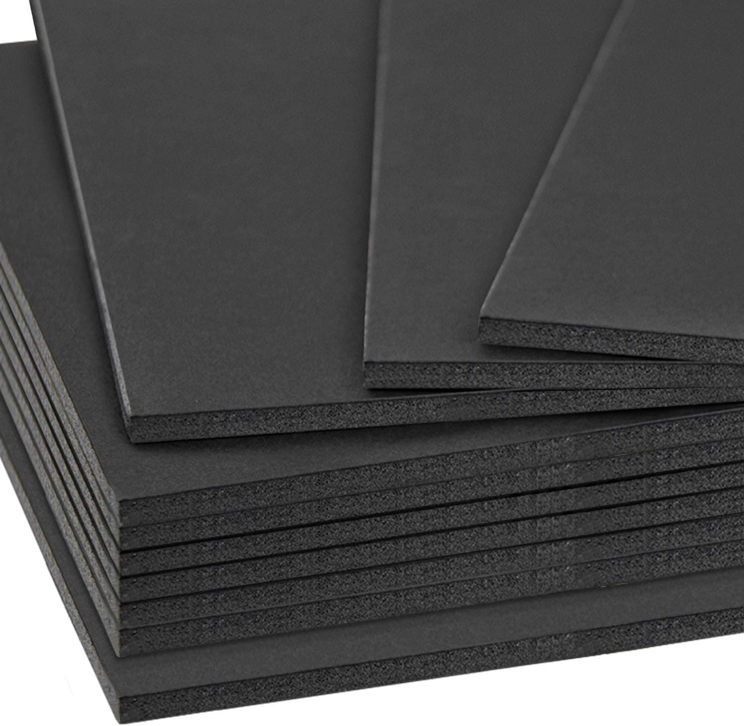 Mat Board Center, 3/16" Thick Foam Core Board 11x14, Black Foam Backing Boards (Pack of 50)