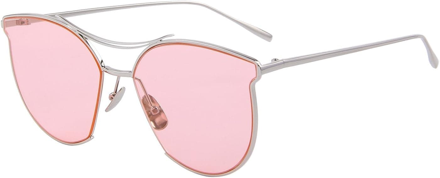 MERRY'S Women Fashion Flat Mirrored Lens Vintage Twin Beam Sunglasses S8014