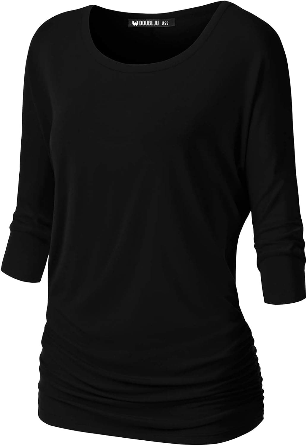 NINEXIS Womens V-Neck 3/4 Sleeve Drape Dolman Top
