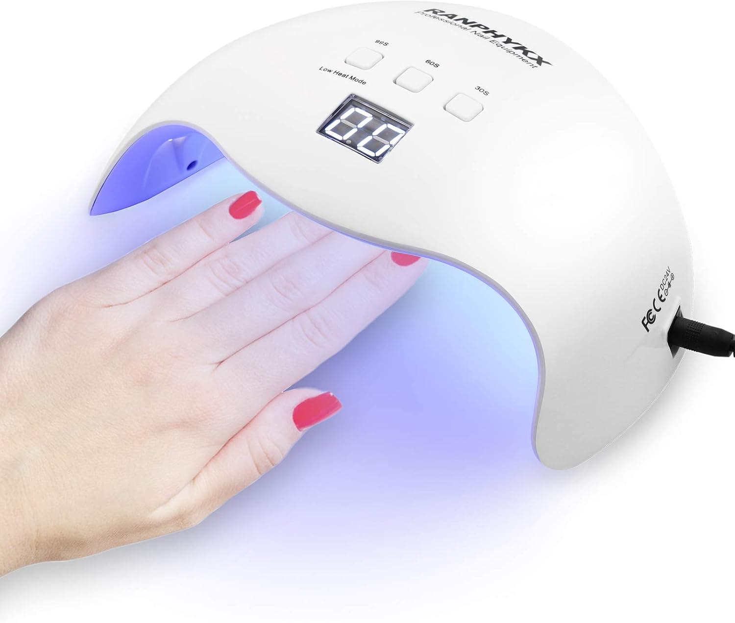 Ranphykx Nail Dryer, 48W Gel UV LED Nail lamp with 3 Timers and Sensor 21pcs LED Gel Machine for Manicure and Pedicure, Relieve Burning Sensation (White)