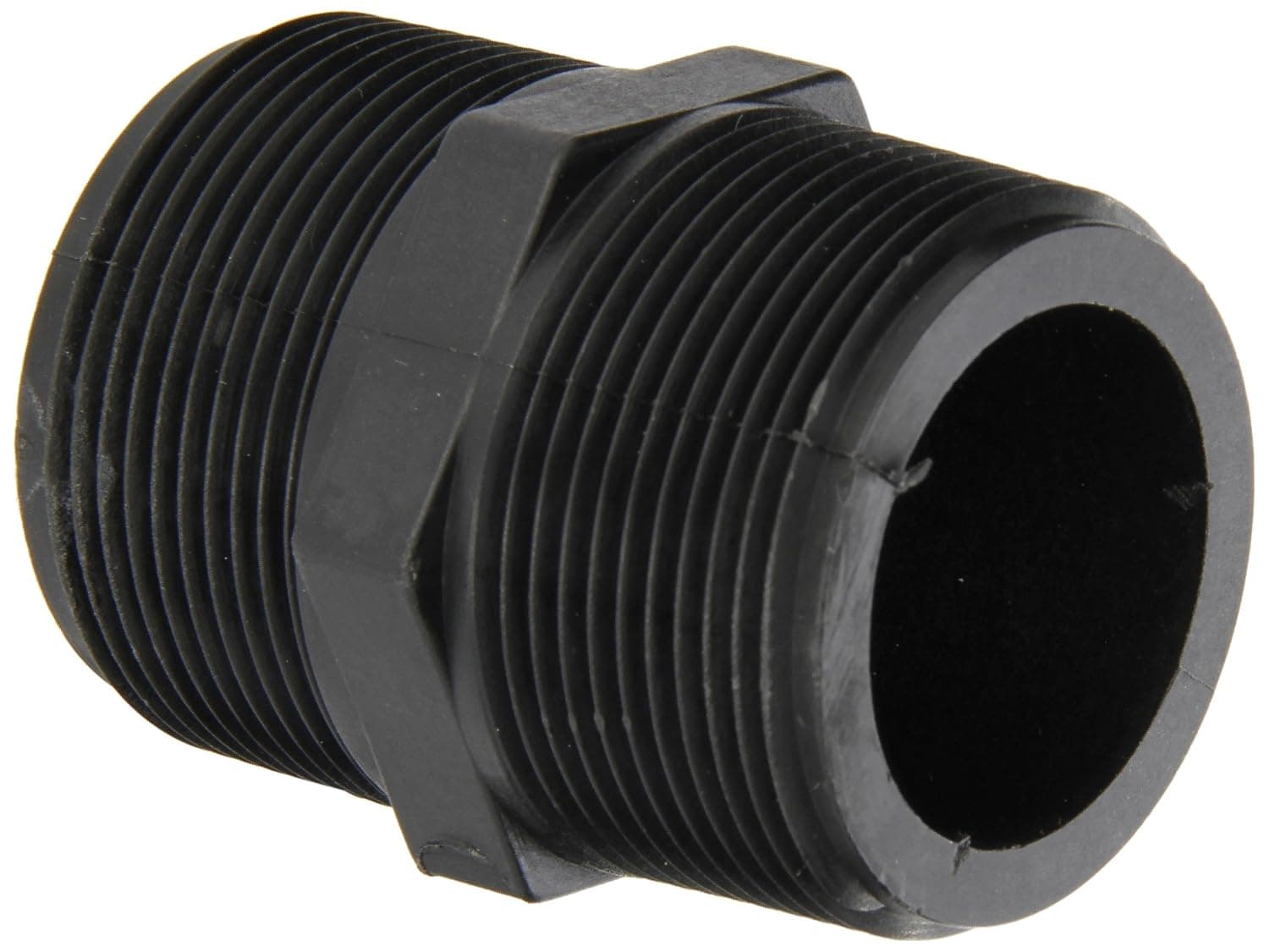 Banjo NIP150-SH Polypropylene Pipe Fitting, Short Nipple, Schedule 80, 1-1/2" NPT Male, 2-1/2" Length
