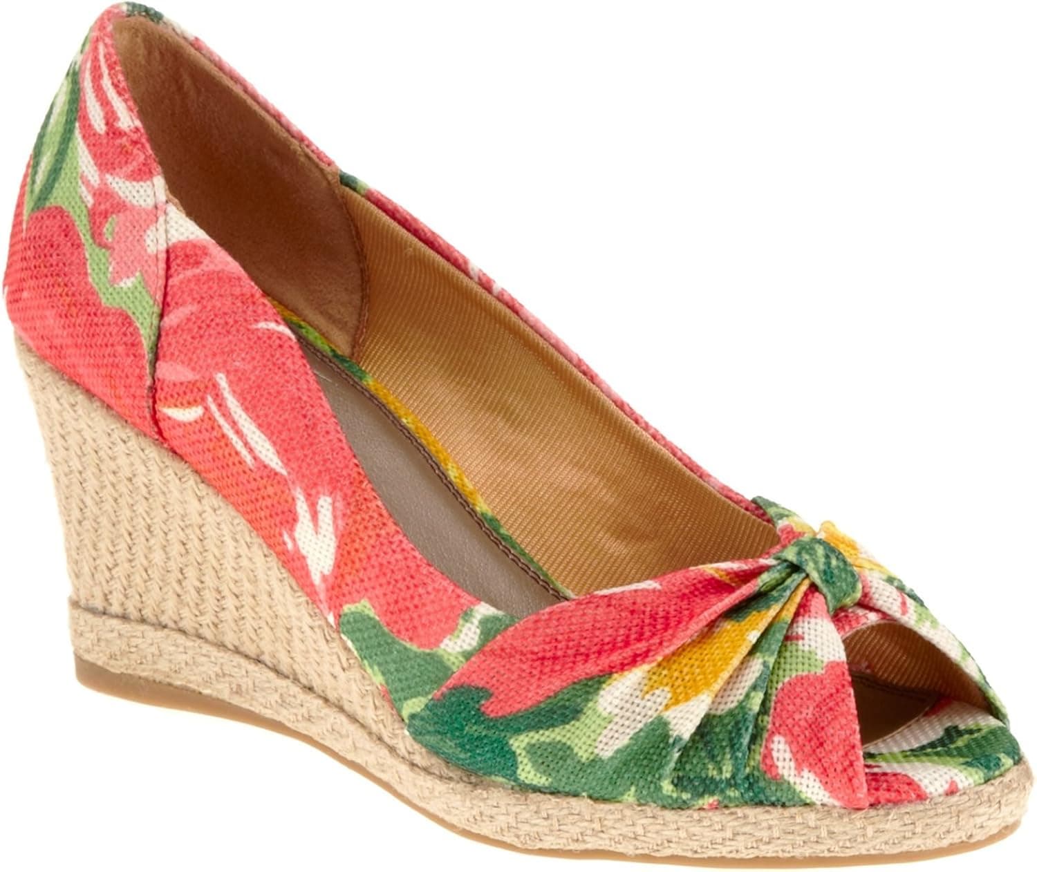 Women's Life Stride, Rhonda Wedge Sandal Coral/Green
