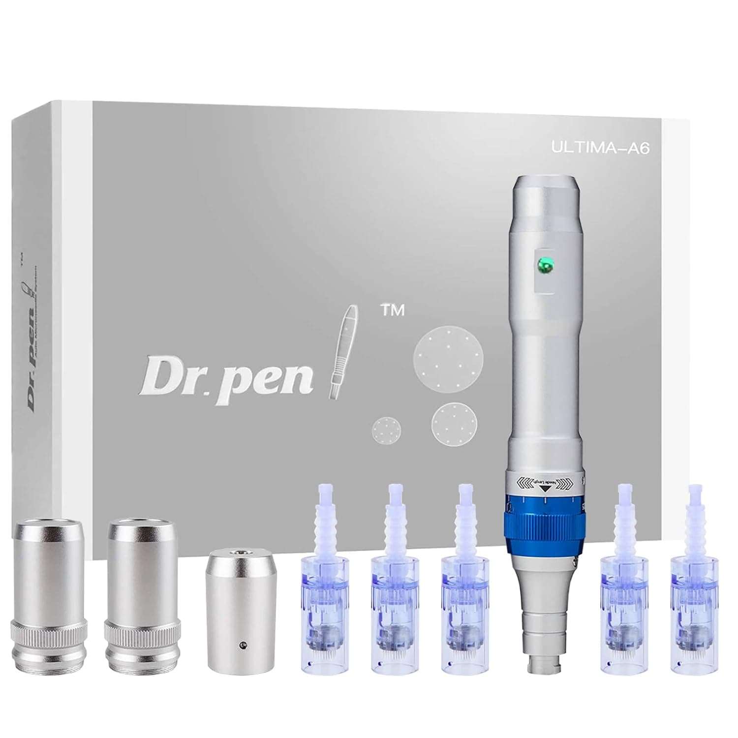 Dr.Pen Ultima A6 Microneedling Pen Professional Kit - Derma Auto Pen for Face Body Skincare with 5pcs 36 Pins Cartridges 0.25mm