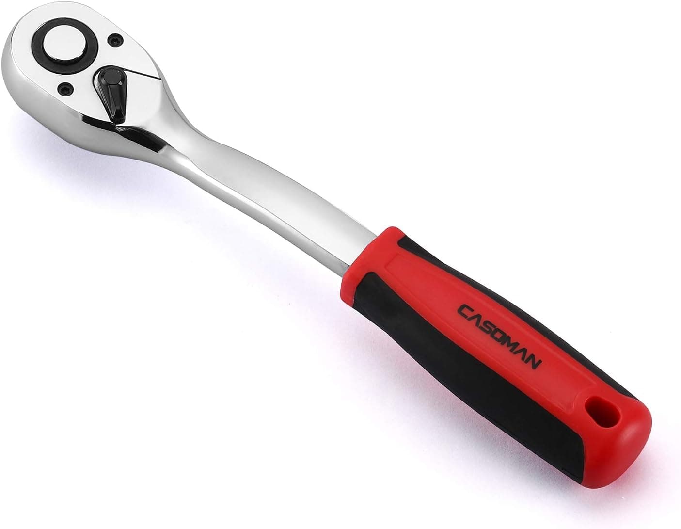 CASOMAN 1/2-Inch Drive Curved Quick Release 72-Tooth Ratchet, Socket Ratchet Wrench, Ratchet handle, Release Gear Spanner Tool, CR-V