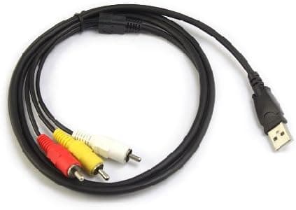 Crazy Cart USB Male A to 3x RCA AV A/V TV Adapter Lead Cable 5Feet