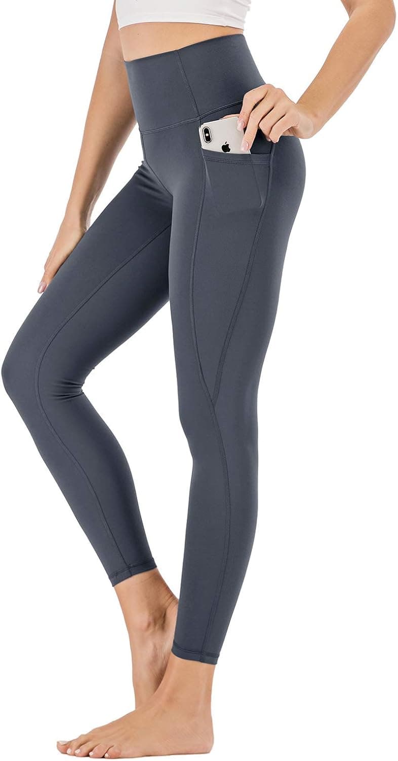 XDO High Waist Yoga Pants for Women with Pockets, Non See-Through Workout Sports Leggings 4 Way Stretch Tights