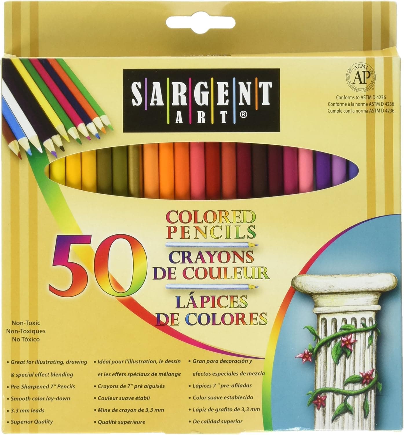 Sargent Art 50x2 22-7251 Colored Pencils, 2 Packs of 50, Assorted Colors