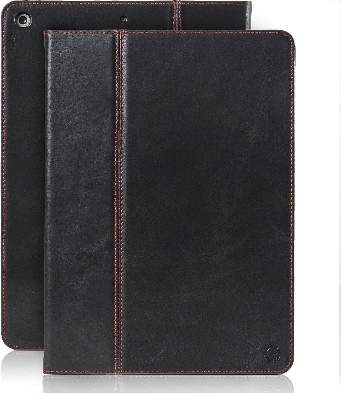 Casemade New iPad 10.2 inch Real Leather Case for 7th/8th/9th Generation (2019, 2020, 2021) - Premium Luxury Italian Slim Cover/Smart Folio with Dual Stand and Auto Sleep/Wake (Black)