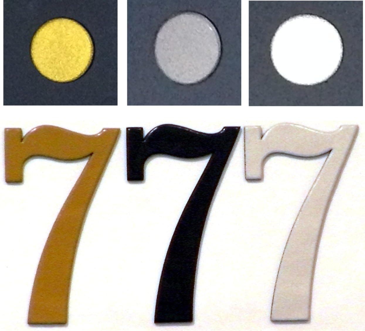 NumbersAndLetters - Fancy White Thick Outdoor Adhesive Reflective Mailbox Number or House Number - Single Digit Number 7 - Size - 2 Inch - 1/16 Inch thick