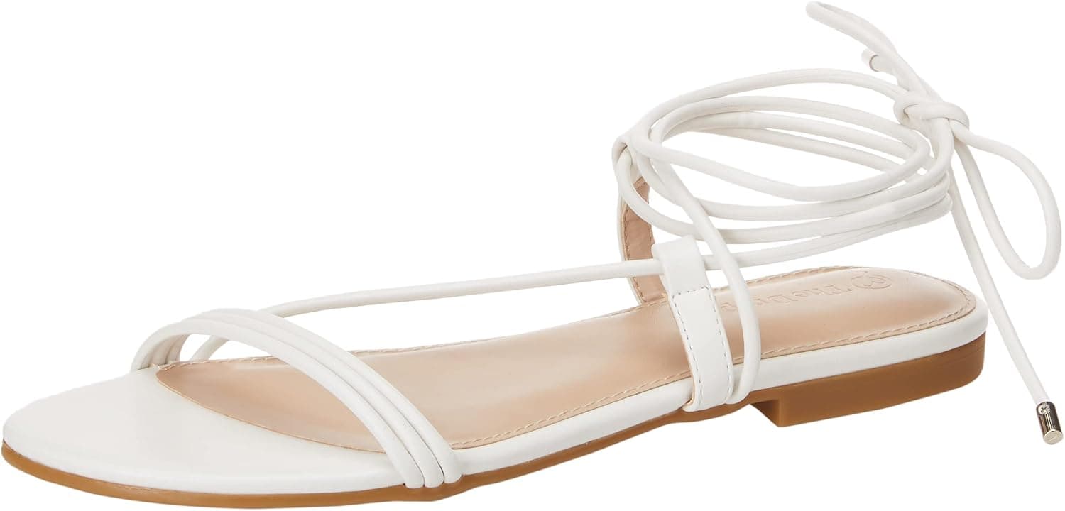 The Drop Women's Samantha Flat Strappy Lace-Up Sandal