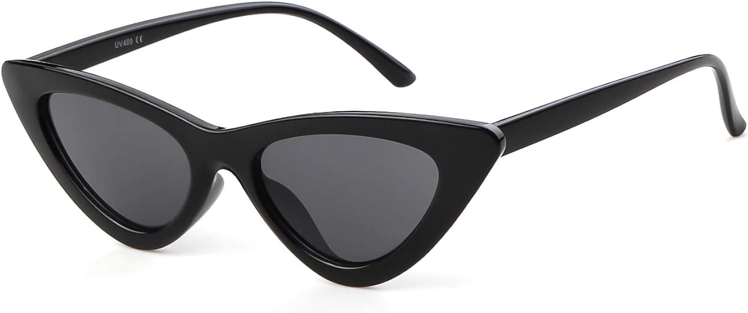 GIFIORE Retro Vintage Narrow Cat Eye Sunglasses for Women Clout Goggles Plastic Frame Glasses