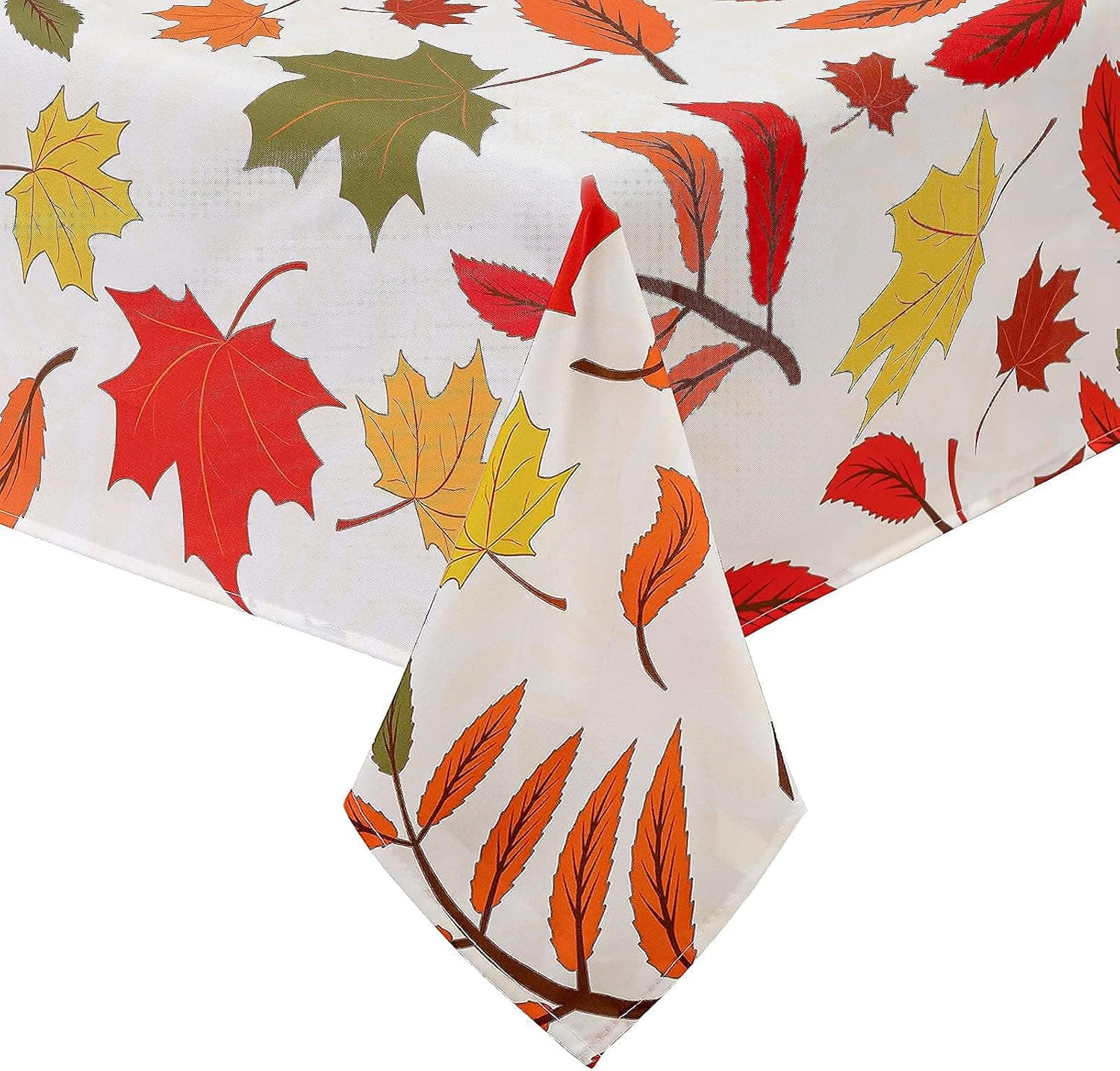 HBlife Fall Tablecloth Rectangle 60x84 Inches with Fall Maple Leaves Printed Home Table Decor