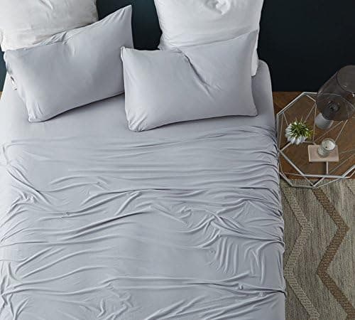 Byourbed Bare Bottom Sheets - All Season - Queen Bedding - Tundra Gray