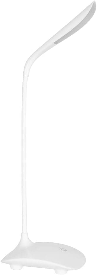 THINHIGH Gooseneck Led Desk Lamp 3 Brightness Touch Control Flexible Table Lamp Battery Operated White MT-A4