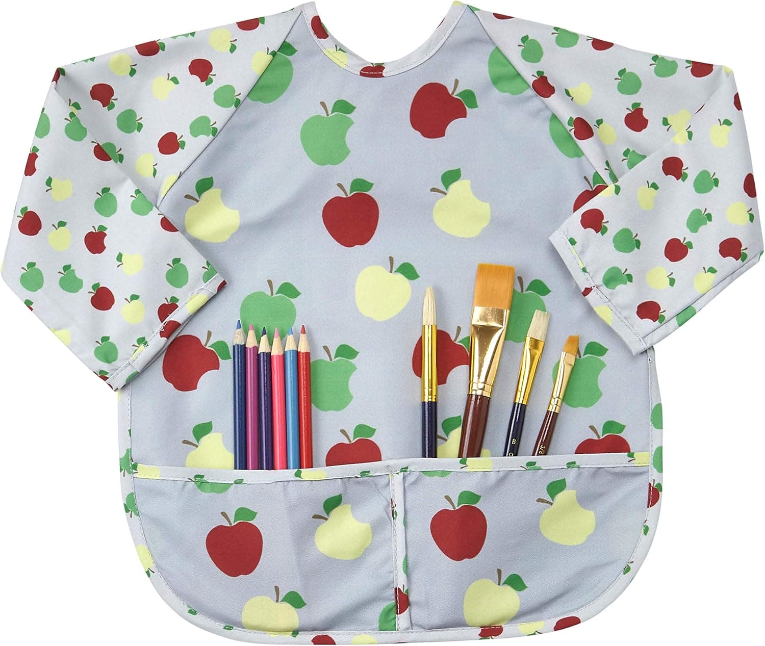 Kids Art Smock Apron Premium Long Sleeve Waterproof Bib for Painting and Eating